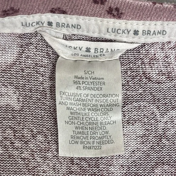Lucky Brand Shirt Womens S Purple Paisley Soft Pajama Feminine Cozy Stretchy - Picture 2 of 5